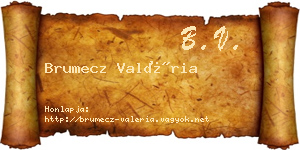 Brumecz Valéria névjegykártya
